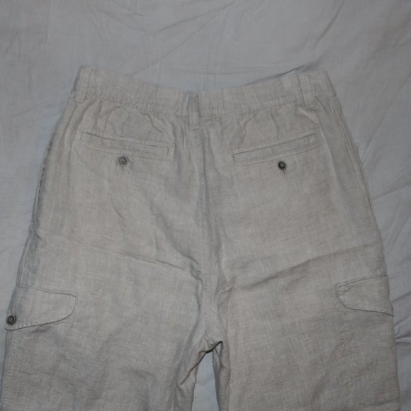 Caribbean Cargo Linen Pants Waist 32x32 Inseam - Picture 9 of 11